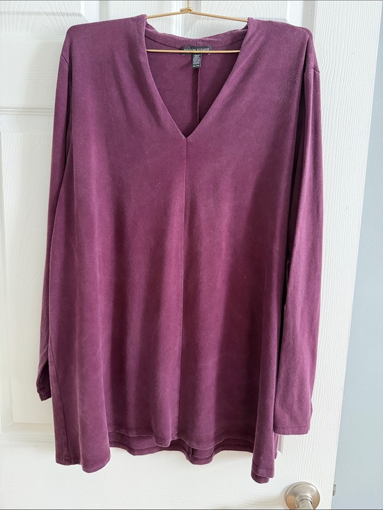 Ellen Tracy Tops - Ellen Tracy Eggplant V-Neck Long Sleeve Top / Tunic - size XL